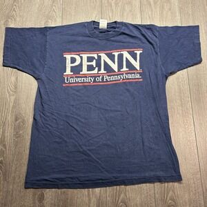 Vintage University of Pennsylvania Penn XL T-Shirt Navy Blue Fruit of the Loom